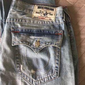 True Religion Blue Jeans Straight Jeans. Size 36
